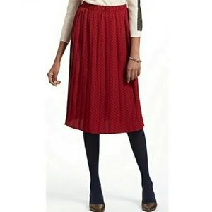 Anthropologie Red Midi Skirt